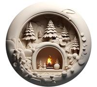 FGUUTYM Ornamento 3D Christmas In Hole Wall Ceramic Art Holiday Decoration Car Interiors Decors Christmas Decor for Holiday Decorations for Festival, scacciapensieri in metallo (A, M)
