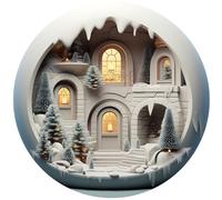 FGUUTYM Ornamento 3D Christmas In Hole Wall Ceramic Art Holiday Decoration Car Interiors Decors Christmas Decor for Holiday Decorations for Festival, scacciapensieri in metallo (G, M)
