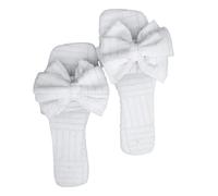 FGUUTYM Pantofole basse con plantare morbido, sandali estivi da donna, con fondo comodo, con fiocco a piedi nudi, antiscivolo, antiscivolo, da spiaggia, bianco, 43 EU