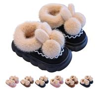 FGUUTYM Pantofole da ragazza, invernali, calde, per bambini, in morbido pile, foderate, in feltro, chiuse, in memory foam, antiscivolo, comode, Z2 nero., 28 EU