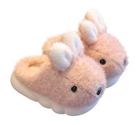 FGUUTYM Pantofole per ragazze e ragazzi, carine, comode, a forma di coniglio, calde pantofole invernali in peluche, imbottite, in memory foam, morbide pantofole per bambini, Z4 rosa., 28 EU