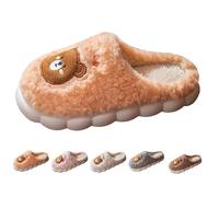 FGUUTYM Pantofole Uomo E Donna, Peluche, Orso, Cartoni animati, Ciabatte in Cotone, Imbottite in Peluche Calde, Invernali Morbide Pantofole Invernali per Casa, Interni, Colore: arancione., 40 EU