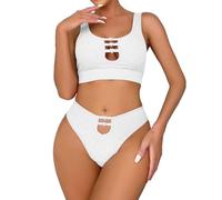 FGUUTYM Pigiama da donna, sexy, tinta unita, a forma di cuore, senza maniche, biancheria da notte, set di pigiami, giocattolo sessuale, bianco, XL