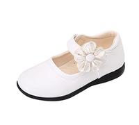 FGUUTYM Ragazze Principessa Scarpe Nero: Vestito Scarpe Da Scuola Flats Scarpe Da Danza Scarpe Da Sposa Fiori Bambini Comunione Scarpe Uniformi Slip-on Scarpe Da Sera Singole, bianco, 38