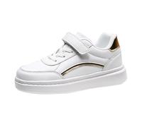 FGUUTYM Scarpe da corsa per ragazze e ragazzi, scarpe da ginnastica per bambini, scarpe piatte con lacci, fondo spesso, morbide e confortevoli, classiche, per il tempo libero, Z1 bianco., 34 EU