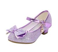 FGUUTYM Scarpe da sera con glitter per bambini eleganti scarpe da principessa ballerina scarpe con paillettes dolce fiocco per bambini tacco paillettes cristallo principesse scarpe primavera ed estate