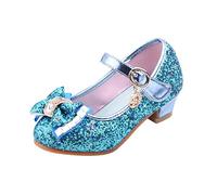 FGUUTYM Scarpe da sera con glitter per bambini eleganti scarpe da principessa ballerina scarpe con paillettes dolce fiocco per bambini tacco paillettes cristallo principesse scarpe primavera ed estate