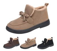 FGUUTYM Scarpe invernali da donna foderate per le dita dei piedi, per l'autunno e l'inverno, con caviglie, in velluto, caldi, per il tempo libero, Nero , 36 EU