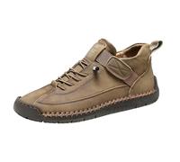 FGUUTYM Scarpe ortopediche in pelle, da uomo, sportive, da montagna, ergonomiche, traspiranti, antiscivolo, per il tempo libero, da cowboy, da jogging, a piedi nudi, cachi, 44 EU