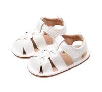 FGUUTYM Scarpe primi passi per bambini, estive, per bambini, leggere, casual, basse, da spiaggia, con dita, a piedi nudi, scarpe estive, con suola morbida, bianco, 12
