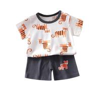 FGUUTYM Set di 2 pezzi per bambine con stampa a maniche corte, n, 12-18 Monate