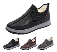 FGUUTYM Stivaletti da uomo, invernali, extra largi, a metà alti, con fondo spesso, per il tempo libero, resistenti all'usura, da lavoro, comodi, imbottiti, caldi, corti, Z2 nero., 44 EU