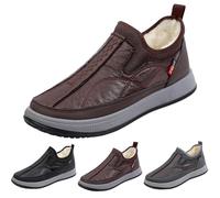 FGUUTYM Stivaletti da uomo, invernali, extra largi, a metà alti, con fondo spesso, per il tempo libero, resistenti all'usura, da lavoro, comodi, imbottiti, caldi, corti, Z2 Caffè, 41 EU