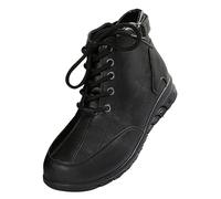 FGUUTYM Stivali corti da cowboy, con lacci, stile retrò, stivaletti da donna, per autunno e inverno, da donna, in pelle PU, per rinascimento, a mezza altezza, Nero , 40 EU