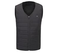 FGUUTYM Uomini Infrarossi Donne Riscaldato Flessibile USB Nove Scollo a V Ricarica Outdoor Outdoor Gilet Giacca Riscaldamento E Velluto Distretti Elettrici Cappotto Delle Donne Lampada Giacca, Nero