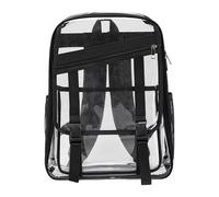 FGUUTYM Zaino trasparente per lo stadio, trasparente, grande borsa in plastica trasparente da uomo (nero, taglia unica)