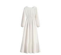 FGVFCS Abiti musulmani per le donne eleganti maniche lunghe casual maxi accappatoio islamico caftano Dubai Abaya abito sciolto marocchino Caftano morbido girocollo taglie forti abiti tradizionali,