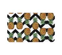 Fgwaauh Ananas con strisce bianche e nere in terra di diatomee, antiscivolo, super assorbente, ad asciugatura rapida, tappetino da bagno