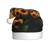 Fgwaauh Cappello di Babbo Natale con girasole e tramonto, cappello di Natale, per Natale, Capodanno, festa di Natale, Capodanno, festa di Natale