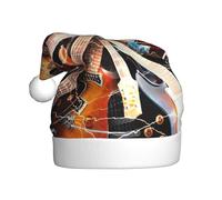 Fgwaauh Cappello di Babbo Natale magico con chitarra elettrica, cappello di Natale, Capodanno, festa di Natale, Capodanno, festa di Natale