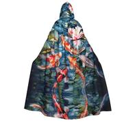 Fgwaauh Costume giapponese Koi Fish Unisex Mantello Con Cappuccio A Lunghezza Intera Halloween Mantello Cosplay Costumi Con Cappuccio Robe