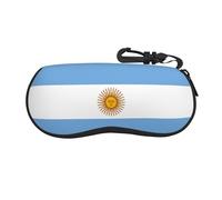 Fgwaauh Custodia morbida per occhiali da sole con bandiera argentina ultra leggera in neoprene con cerniera per occhiali con clip da cintura per uomo donna