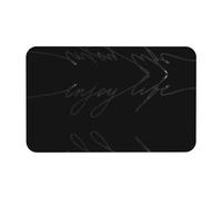 Fgwaauh Enjoy Life - Tappetino da doccia in terra di diatomee, con testo nero scritto a mano, antiscivolo, super assorbente, ad asciugatura rapida