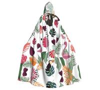 Fgwaauh Mantello da 147,3 cm con cappuccio, bradipo nella giungla tropicale rosa, mantello unisex con cappuccio, mantello per feste di Halloween e cosplay
