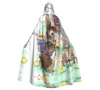 Fgwaauh Mantello da 147,3 cm con cappuccio, da coniglietto pasquale, unisex, a lunghezza intera, mantello con cappuccio, per feste di Halloween, cosplay