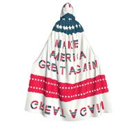 Fgwaauh Mantello da 147,3 cm con cappuccio, Make America Great Again, mantello unisex a lunghezza intera con cappuccio, per feste di Halloween, cosplay, costume