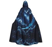 Fgwaauh Moon Stars And Planets - Mantello unisex con cappuccio, a lunghezza intera, mantello per Halloween, cosplay, accappatoio con cappuccio