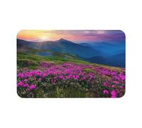 Fgwaauh Natura Fiori Viola Campo Montagna Scenic Terra Diatomee Tappetino da Doccia Antiscivolo Super Assorbente Asciugatura Rapida Tappetino Bagno