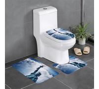 Fgwaauh Set di 3 tappetini da bagno a forma di U, antiscivolo, a forma di U, per bagno, vasca, doccia, motivo: Statua della Libertà