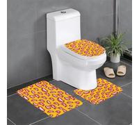 Fgwaauh Set di 3 tappetini da bagno con scritta "Women Smiling And Biting Her Red Lips", antiscivolo, a forma di U, per bagno, vasca, doccia