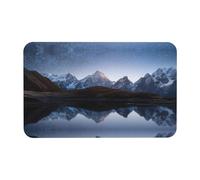 Fgwaauh Tappetino da doccia con cielo notturno con stelle e lago di montagna in terra di diatomee, antiscivolo, super assorbente, ad asciugatura rapida