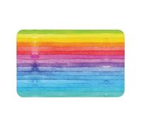 Fgwaauh Tappetino da doccia in terra di diatomee a strisce colorate arcobaleno, tappetino antiscivolo super assorbente ad asciugatura rapida