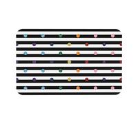 Fgwaauh Tappetino da doccia in terra di diatomee bianco e nero con strisce arcobaleno glitterate, antiscivolo, super assorbente, ad asciugatura rapida