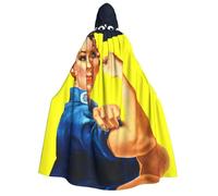 Fgwaauh We Can Do It - Mantello unisex con cappuccio, a lunghezza intera, per Halloween, cosplay, accappatoio con cappuccio