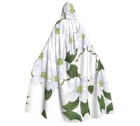 Fgwaauh White Blossom - Mantello unisex con cappuccio, a lunghezza intera, per Halloween, cosplay, con cappuccio
