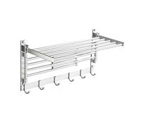 FGXHHS Portasciugamani Girevole da Parete, stendibiancheria Pieghevole con Ganci e Bracci oscillanti, binari in Alluminio per Bagno e Cucina.