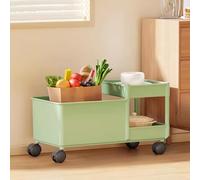 FGXHHS Scaffale portaoggetti per Cucina, Carrello Multiuso, Cestino da Cucina a Quattro Livelli, Ripiani Quadrati a più Livelli per casa, Bagno, Ufficio e Garage (Verde, 52 * 27 * 36 cm)