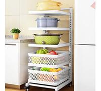 FGXHHS Scaffali da Cucina, scaffali per Verdure da Pavimento, Organizer Multistrato per la casa (Colore: Bianco, Dimensioni: 120 cm)