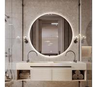 FGXHHS Specchio da Bagno Rotondo a LED da 40" con luci, Specchio antiappannamento Illuminato da 32", Specchio Circolare retroilluminato a Parete da 24" dimmerabile 3000K/4000K/6000K (RETR