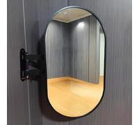 FGXHHS Specchio Ovale da Parete con Supporto - Specchio per Trucco HD Trasparente con Rotazione angolare a 360°, Vetro di Sicurezza antideflagrante, Decorazione per Bagno da Appendere/Mon