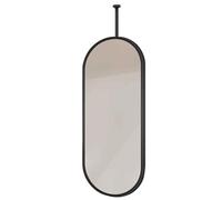 FGXHHS Specchio Ovale da soffitto - Cornice in Metallo Nero, Specchio sospeso, Specchio da Bagno con Asta di Sospensione Personalizzabile (40 cm x 80 cm)