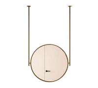 FGXHHS Specchio Rotondo da Appendere al soffitto, Specchio da Bagno con Cornice in Metallo per casa o Hotel (Oro, 80x80 cm)