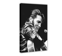 fgxmne Poster artistico esclusivo su tela, motivo: Elvis Presley, il re del rock, decorazione per camera da letto, ufficio, camera da letto, regalo, 30 x 45 cm