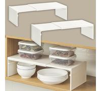 FGXY 2pcs Porta Piatti, Porta Stoviglie Allungabile, Mensole da Cucina Per Armadietto, Scaffale Organizer da Cucina, Rack di Risparmiare Spazio, Su Qualsiasi, Superficie Orizzontale