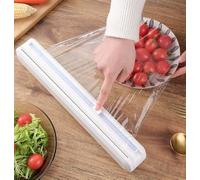 FGXY Dispenser di Pellicola Trasparente Involucro Plastica, Riutilizzabile Dispenser, Ventosa per Avvolgere Fogli, Trasparente Pellicola Stagnola, Cucina Domestica, Ristorante, Senza BPA,Bianco