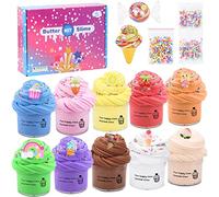 FGZU 10 Pezzi Set Slime,Kit per Creare Slime Nuvoloso con Ciondoli,Giocattolo Antistress da Impastare per Bambini